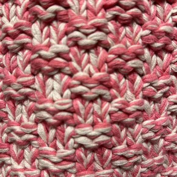 Talbots Pink/White Hand Knit‎ Cotton Cardigan Sweater Size M - Picture 5 of 10